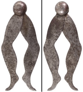 Unmarked: Pair Of Early "Ladyleg" Calipers