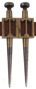 Unmarked: Pair Of Fancy Brass Trammels