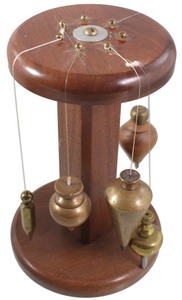 Unmarked: Wlnut Tabletop Plumb Bob Display