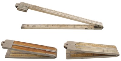 Assorted Makers: Three I/D Ivory Folding Rule