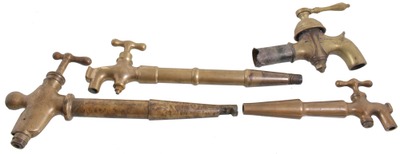 Assorted Makers: Coll. Of Four Brass Keg Taps
