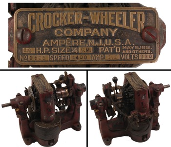 Crocker-Wheeler Company, Ampere, New Jersey: Early 1/4 Horsepower Electric Motor