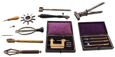 Assorted Makers: Lot Of Asst. Early Watch & Clock Tools