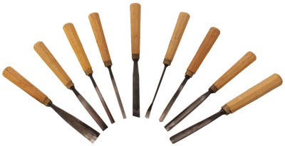 Unmarked: Lot Of Nine Extra Clean Carving Tools