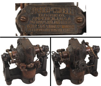 Crocker-Wheeler Company, Ampere, New Jersey: Early 1/6 Horsepower Electric Motor
