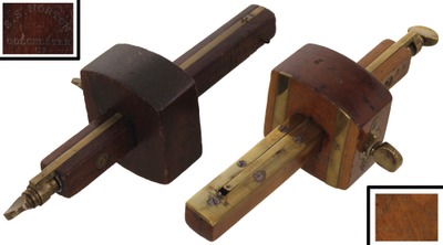 S.S. Norton, Colchester, Connecticut: Study Pair Of Early Marking Gauges