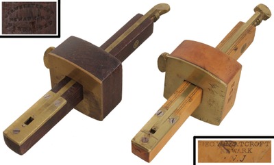 Geo. Wheatcroft, Newark, New Jersey: Study Pair Of Exotic Wood Marking Gauges