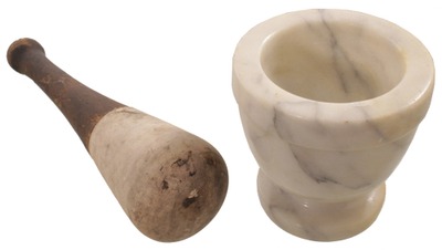 Unmarked: Polished Mable Mortar & Pestle