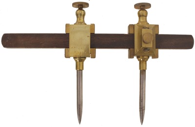 Unmarked: Pair Of Solid Brass Trammels
