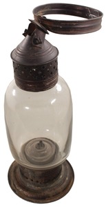 Unmarked: Early Glass & Tin Hanging Lamp