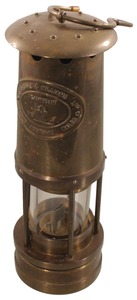 Thomas & Williams, Aberdare, Wales: "Cambrian" Solid Brass Miner's Lamp