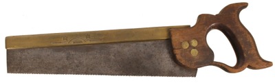 Johnson & Conaway, Philadelphia, Pennsylvania: Early "Double Eagle" 12" Brass Back Saw