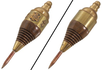 Unmarked: Showy Brass & Walnut Plumb Bob