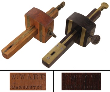 William Ward, 8th Ave., New York: Study Pair Of Exotic Wood Marking Gauges