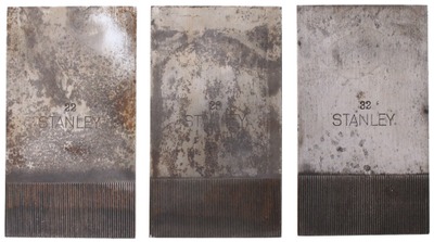 Stanley Rule & Level: Three "Toothing" Typ Cutting Irons