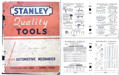 Stanley Tools, No. 39A: April 1940 Automotiv Tools Catalogue