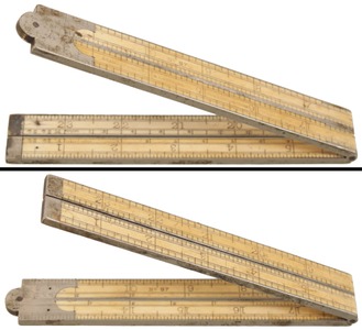 STANLEY (Unmarked), No. 87: Early Ivory & Ger. Silver Folding Rul