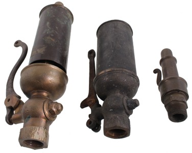 Assorted Makers: Lot Of Three Brass Steam Whistles
