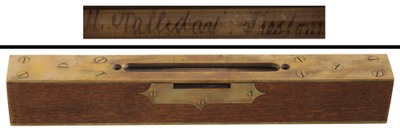 Unmarked: Brass Faced Mahogany Spirit Level