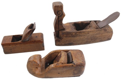 Unmarked: Three Small Size Wooden Plane