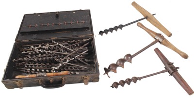 Assorted Makers: Lot Of 't" Auger Han And Long Auger Bit