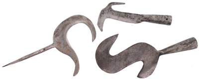 Unmarked: Three Hand Forged Hedgerow Tools