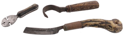 Assorted Makers: Three Bone Handle Spec. Purp. Tools