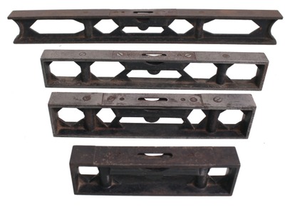 Standard Tool Company, Athol, Massachusetts: Stepped Set Of Four Cast Iron Level