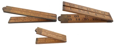 Stanley Rule & Level: Three Clean B'wood Folding Rules