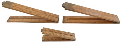 Lufkin Rule Company, Saginaw, Michigan: Three Extra Clean B'wood Folding Rules