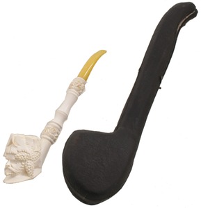 Unmarked: Hand Carved Meerscha Um Smoking Pipe