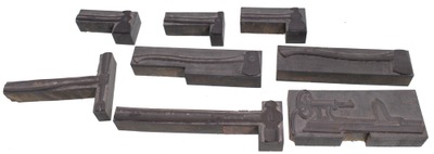 Unmarked: Lot Of Eight Early Print Blocks