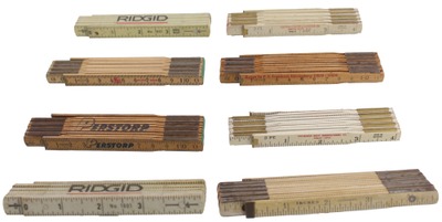 Assorted Makers: Coll. Of 8 European Zig Zag Folding Rule