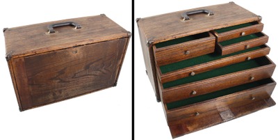 Unmarked: Solid Oak Machinists Tool Chest