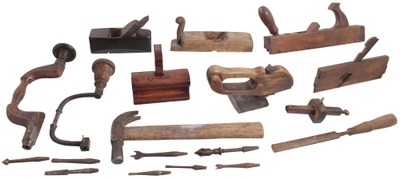 Assorted Makers: Lot Of Early Type Woodworking Tools