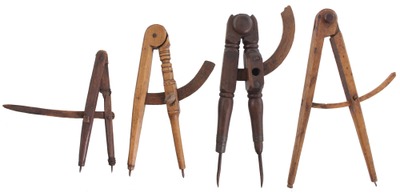 Unmarked: Four Incomplete Early Wooden Dividers