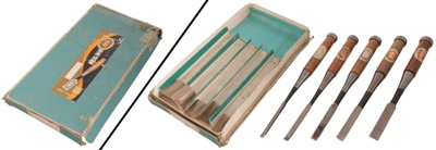 Unmarked: Stepped Set Of Five Socket Mort Chisel