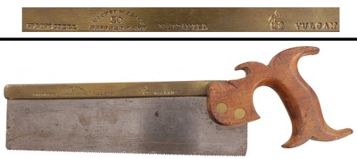 Harvey W. Peace, Brooklyn, New York, No. 50: 10" Brass Back Dovetail Saw