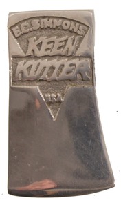 E.C. Simmons Hardware Company, St. Louis, Missouri: Cast Brass Advert. P'weight Axe Head