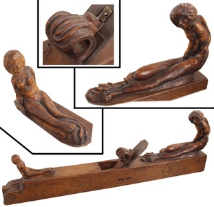 Unmarked: Spectacular Carved Live Oak Jtr. Plane