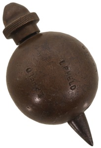 Unmarked: Early Globular Form Brass Plumb Bob