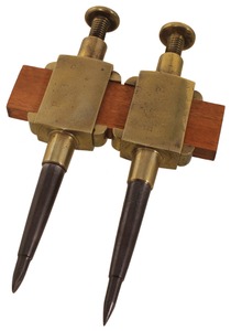 Unmarked: Pair Of Massive Brass Trammel