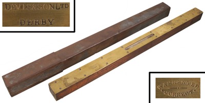 John Davis & Son, Derby, England: Brass Faced Square Section Level