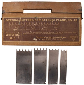 Stanley Rule & Level, No. 5: Full Box Of "Special Cutting Irons #45