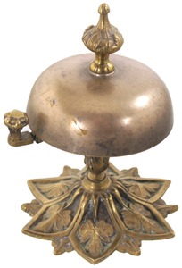 Unmarked: Ornate Brass Hotel Desk Bell