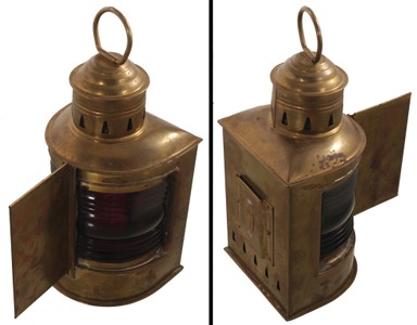 Wilcox, Crittenden & Company, Middletown, Connecticut: Brass Ship's Side Light Lantern