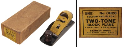 Stanley Rule & Level, No. OH20: Unused "Two Tone" Block Plane