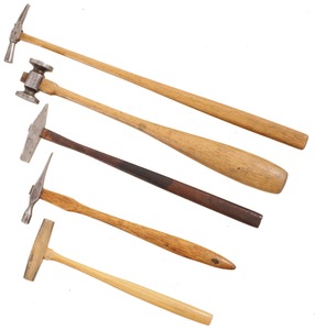 Assorted Makers: Five Delicate Metal Working Hammers