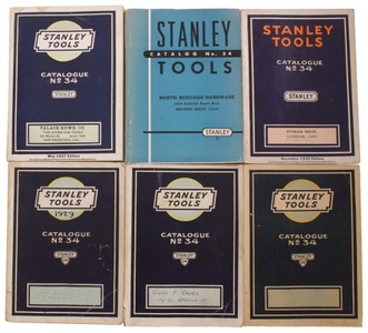Stanley Rule & Level, No. 34: Lot Of Six Stanley Gen'l. Line Catalogu