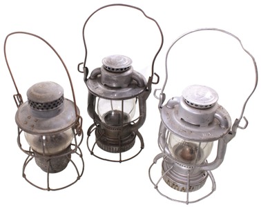 Assorted Makers: Three Clean Railroad Lanterns